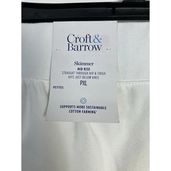 Croft & Barrow Womens Petite XL Skimmer White Bermuda Shorts NWT - Picture 7 of 8
